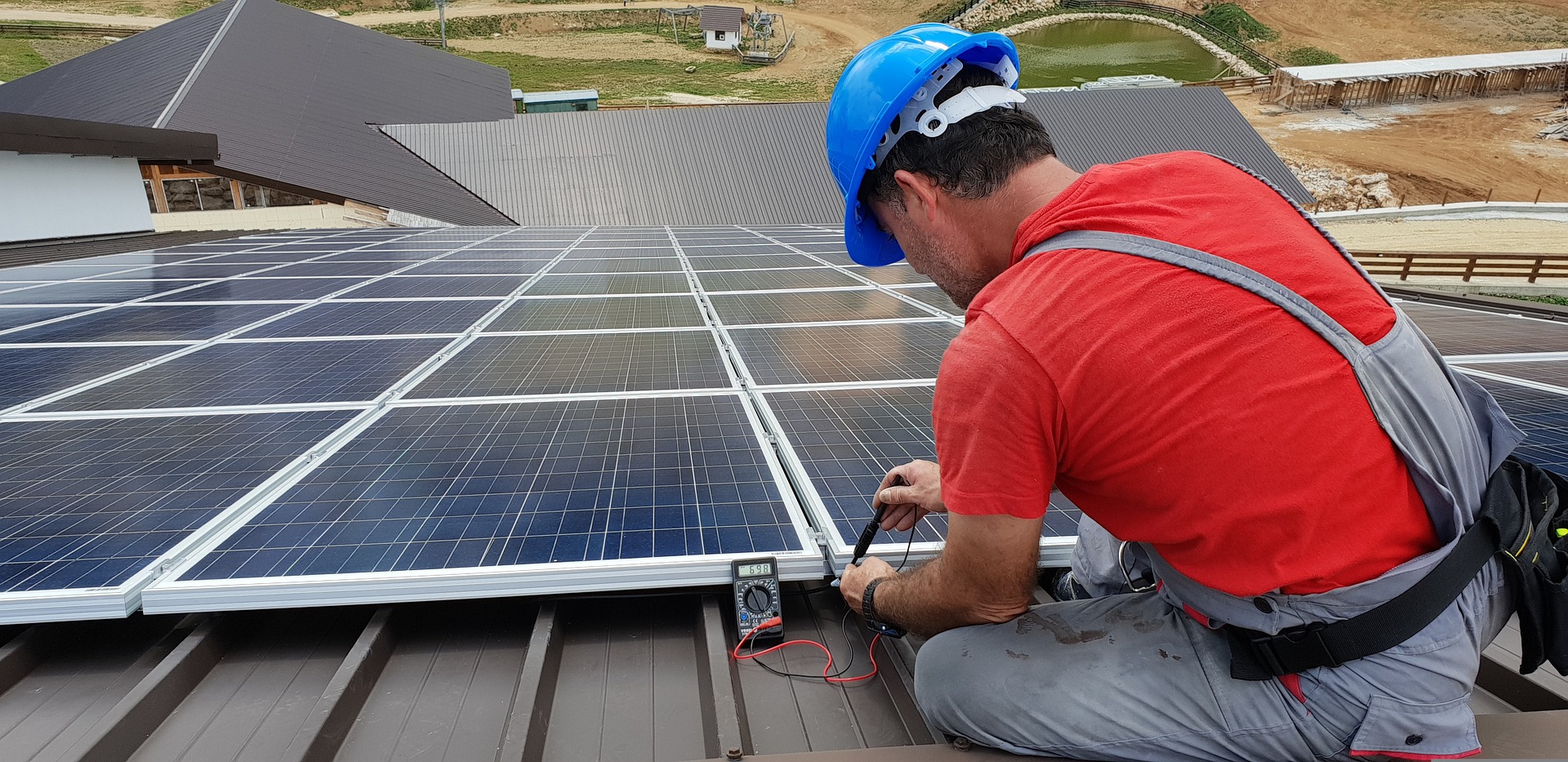 Solar Technician on Roof